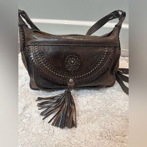 Patricia Nash Dark Brown Leather Crossbody Bag
